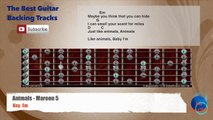 Animals - Maroon 5 Guitar Backing Track with scale, chords and lyrics