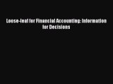 PDF Loose-leaf for Financial Accounting: Information for Decisions  EBook