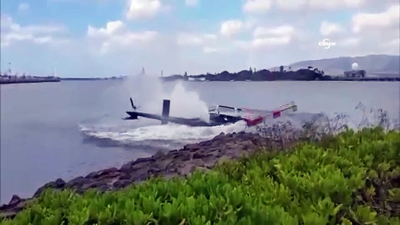 Helikopter denize böyle çakıldı