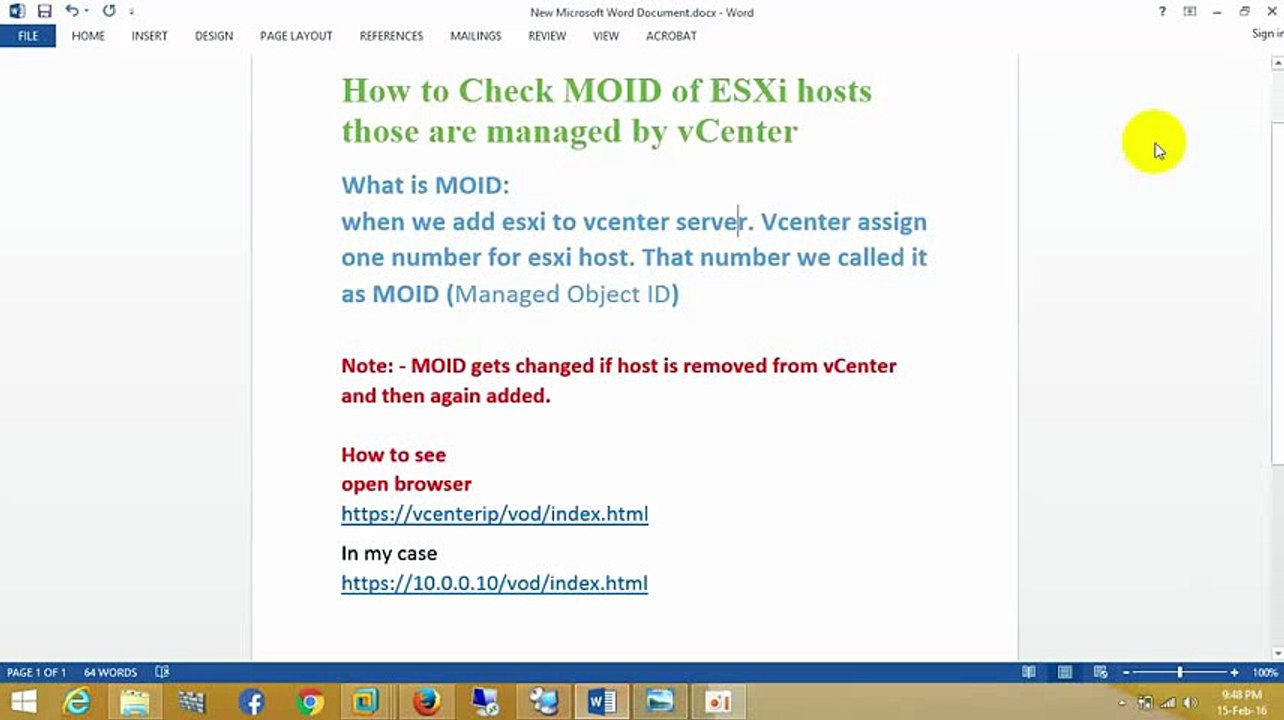 How to Check MOID of ESXi hosts those are managed by vCenter