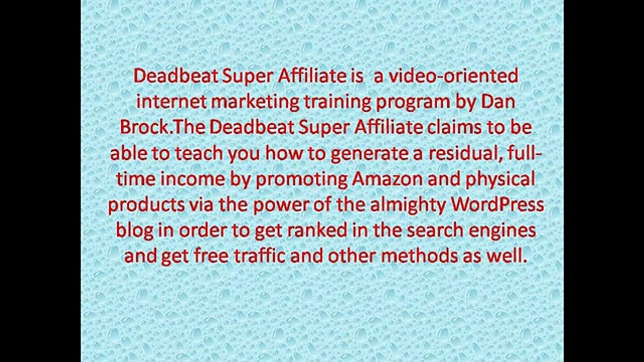 Deadbeat Super Affiliate (Reloaded) Review | Deadbeat Super Affiliate (Reloaded )