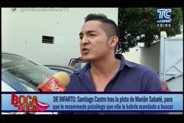 Santiago Castro tras la pista de Marián Sabaté, para que le recomiende psicólogo que ella le habría mandado a buscar