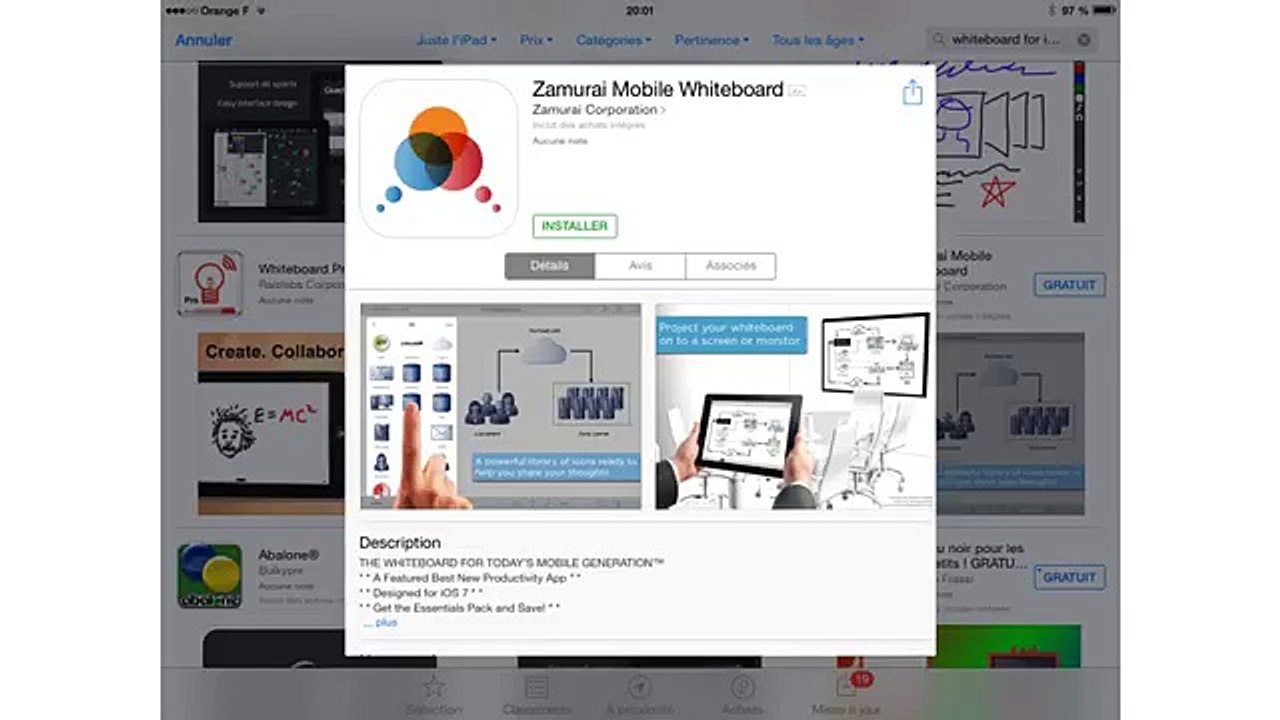 Utilisation de Zamurai Mobile Whiteboard