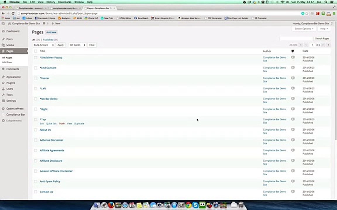 Using The Compliance Bar Widget