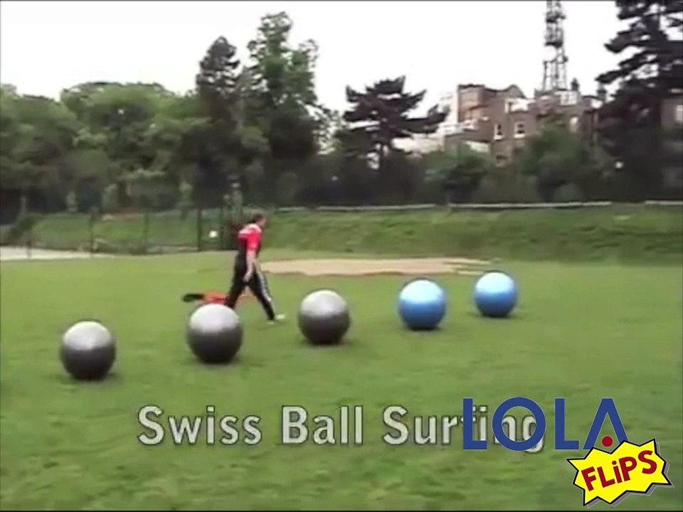 Acrobat Floating on Balls