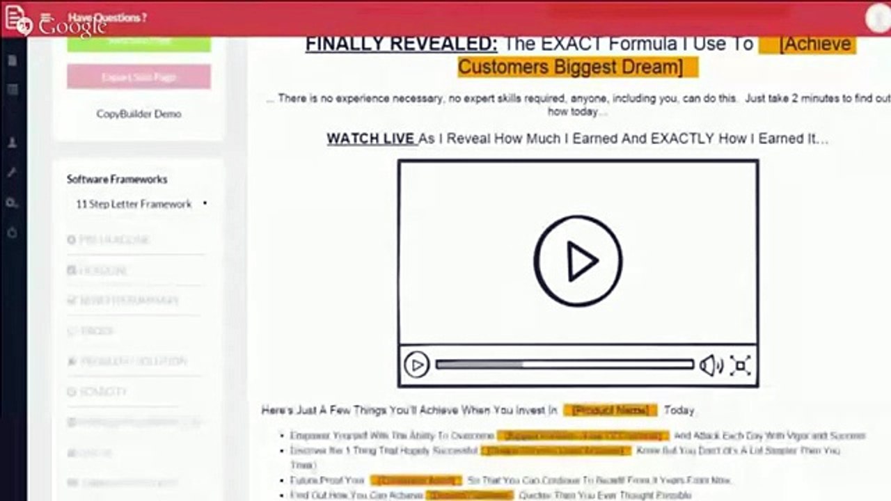 Copy Builder Review And Bonus - CopyBuilder Software Demo