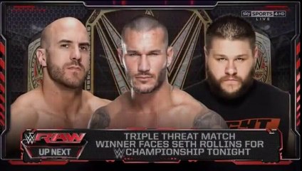 Randy Orton vs Kevin Owens vs Cesaro 10-08-15