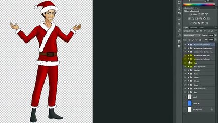Christmas and New Year Character - Fresh Mascot 3 in Action  [Adobe Photosop]
