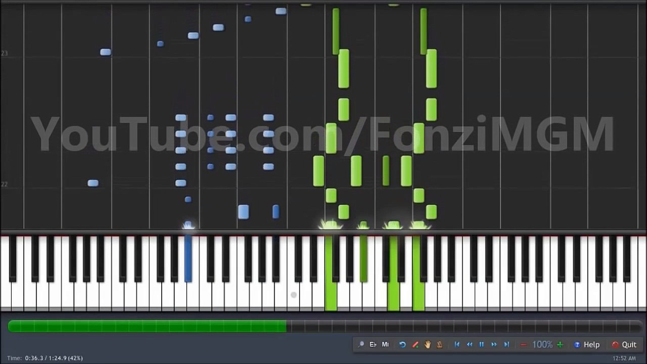 [One Punch Man OP] THE HERO !! - JAM Project (Synthesia Piano Tutorial) [w/ Free MIDI + Sheets DL]