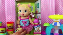 BABY ALIVE Yummy Treat Baby Doll Licks & Eats Play Doh Ice Cream Cones by DisneyCarToys