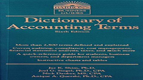 Download Dictionary of Accounting Terms  Barron s Business Dictionaries
