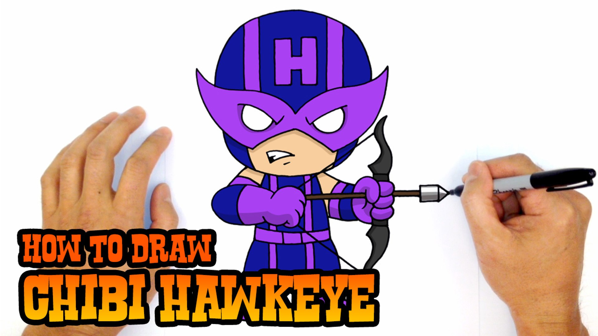How to Draw Chibi Hawkeye (Avengers)- Step by Step Lesson - video  Dailymotion