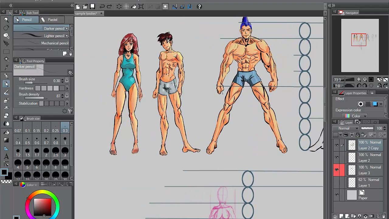 How to draw - Anime Proportions - head anime body P2