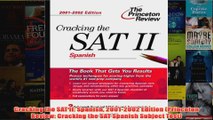 Download PDF  Cracking the SAT II Spanish 20012002 Edition Princeton Review Cracking the SAT Spanish FULL FREE