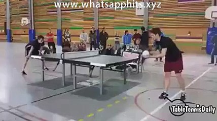 Amazing Table tennis playing at college with a fooling