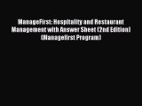 Read ManageFirst: Hospitality and Restaurant Management with Answer Sheet (2nd Edition) (Managefirst