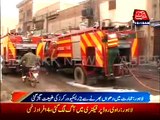 Fire erupted in Lahore Shoe factory, 4 injured.