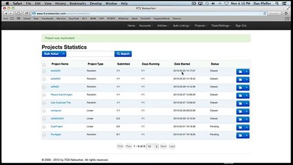FCS Networker Project Statistics