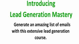 Lead Generation Mastery Video Presentation