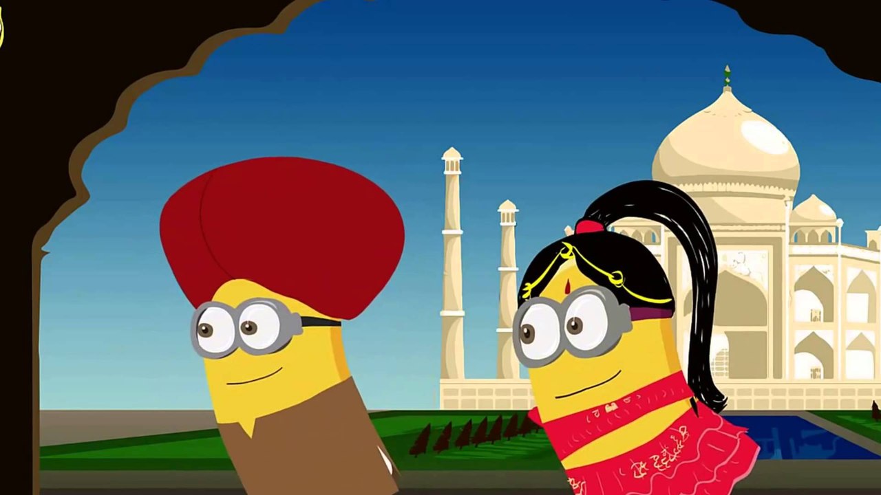 Minions Indian Dance at Taj Mahal - Funny Cartoon [[HD]]