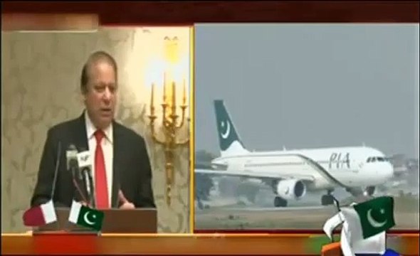Hum PIA ko Qatar Airways jaisa banain gay Nawaz Shareef in Qatar (Funny Videos 720p)