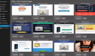 Einblick in Profit Builder und Bearbeiten von Vorlagen Erstellung SqueezePage Verkaufsseite