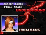 Tekken 3 Tekken Force Mode Hwoarang  - STAGE 4 FINAL __  PS1 Gameplay