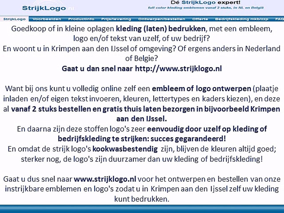 Kleding bedrukken Krimpen aan den IJssel