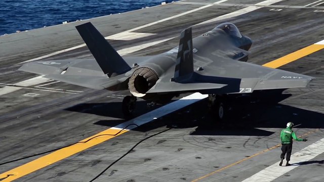 F-35C Landing aboard Aircraft USS Nimitz (CVN 68)