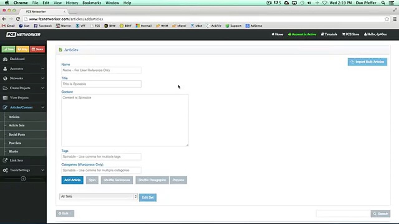 FCS Networker Article/Posts Management