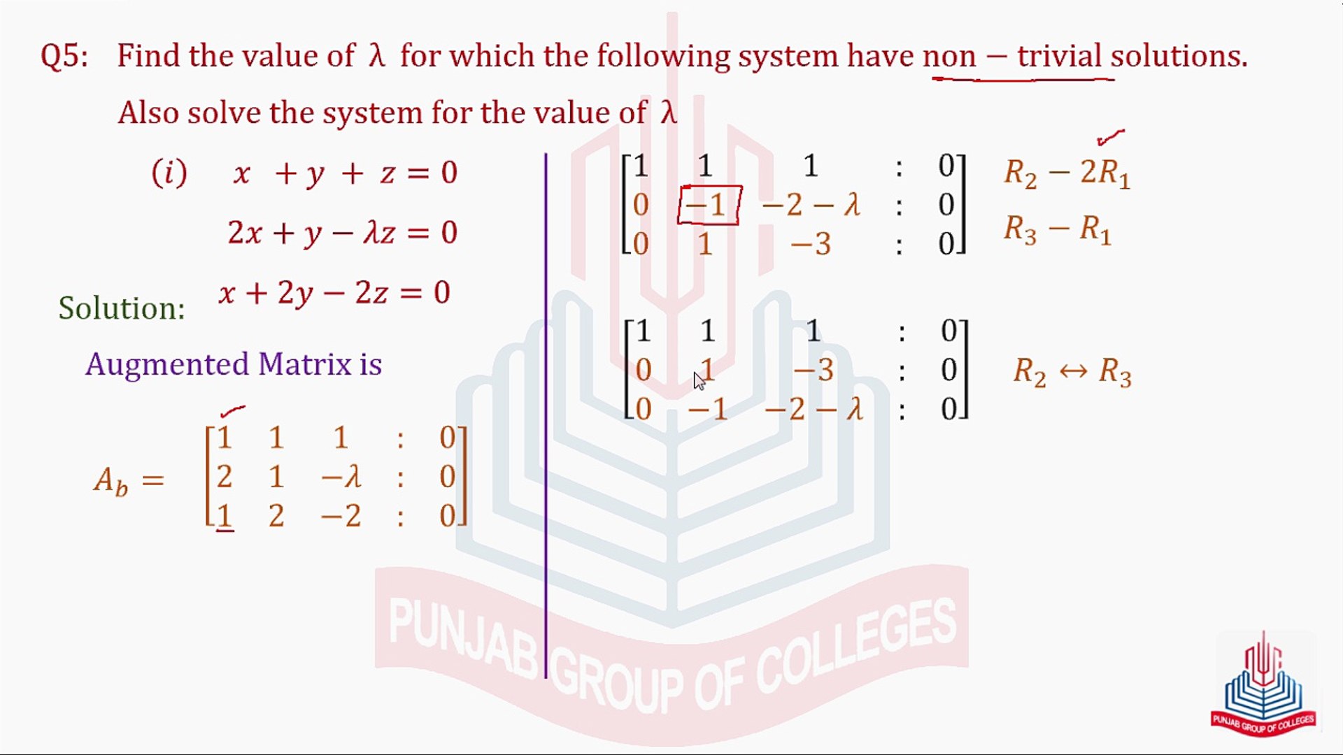 Non Trivial Solution Question No 5 Video Dailymotion