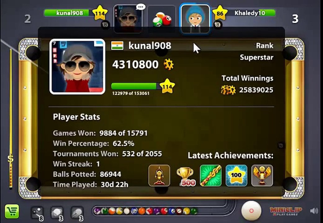 ---Indirect,Multi-Rail Shot,Magic Bank Shot At 8 Ball Pool Multiplayer- shots created by kunal90