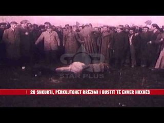 20 SHKURTI, PËRKUJTOHET RRËZIMI I BUSTIT TË ENVER HOXHËS
