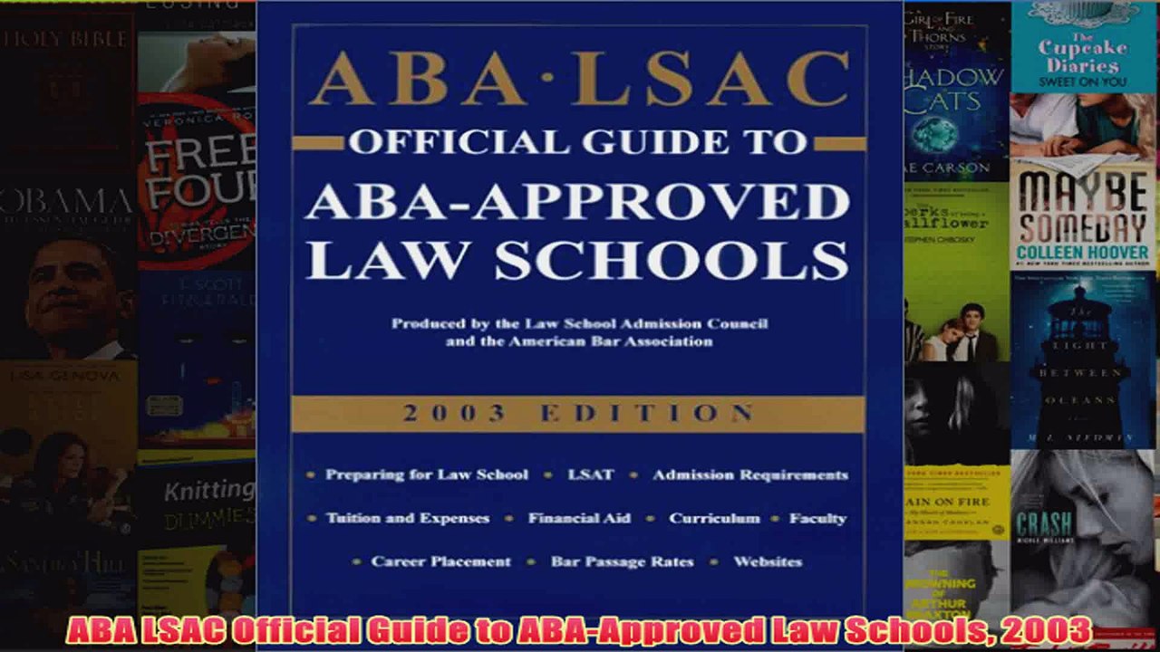 Download PDF  ABA LSAC Official Guide to ABAApproved Law Schools 2003 FULL FREE