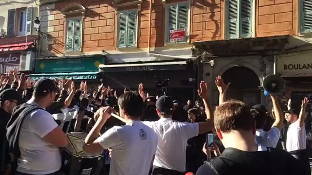 Manifestation en Corse en soutien aux supporters bastiais
