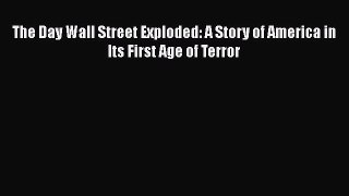 PDF The Day Wall Street Exploded: A Story of America in Its First Age of Terror Free Books