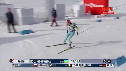 БИАТЛОН. Елена Пидгрушна суперфиниш! ЗОЛОТО в спринте! Кубок мира. Канада 05.02.2016