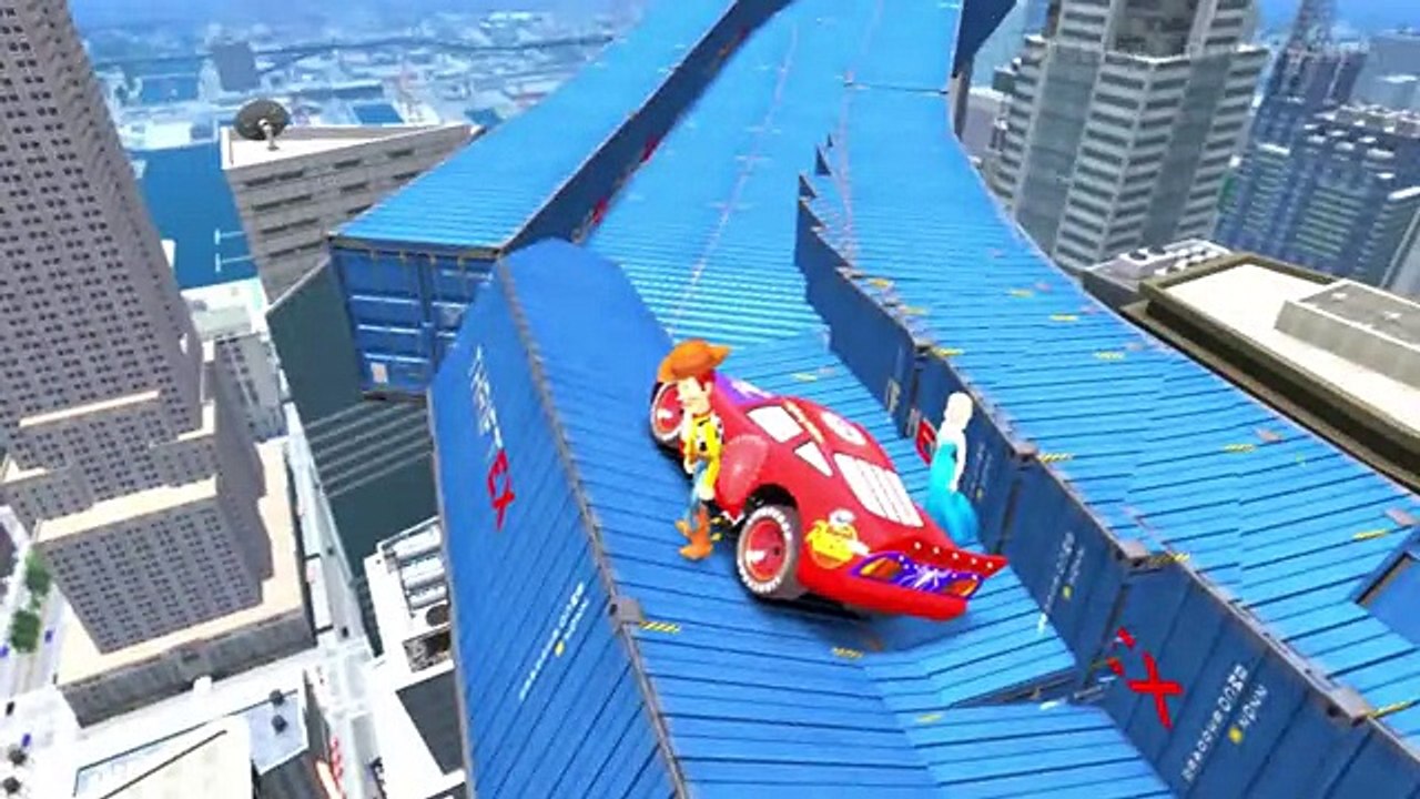 Disney Frozen Elsa, Woody Toy Story, with Lightning McQueen Cars Spiderman Nursery Rhymes