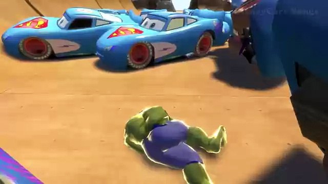 Lightning McQueen Cars! Hulk Smash Fun Cars Blue Colors Custom Nursery Rhymes!