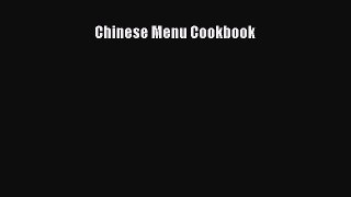 PDF Chinese Menu Cookbook Free Books