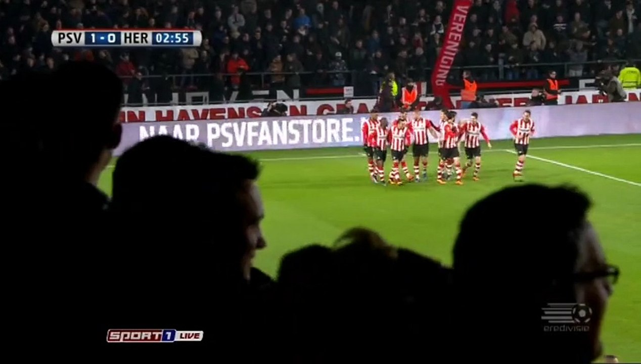 1-0 Davy Pröpper Goal Holland  Eredivisie - 20.02.2016, PSV Eindhoven 1-0 Heracles Almelo