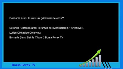 Forex eğitim Borsada aracı kurumun görevleri nelerdir