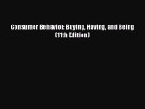 PDF Consumer Behavior: Buying Having and Being (11th Edition)  EBook