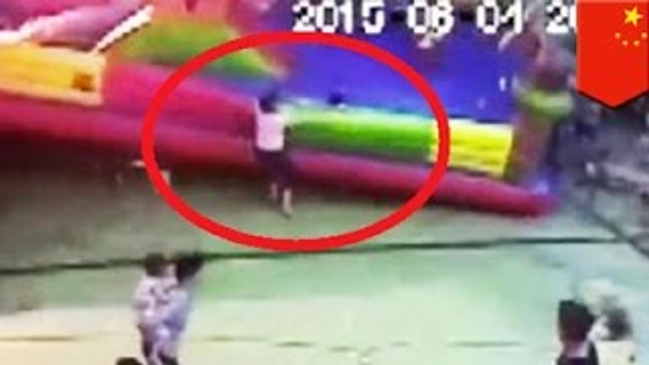 Bouncy castle death caught on camera girl dies as inflatable jumping