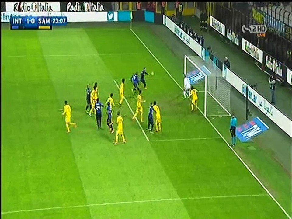 But d'ambrosio à la 39' inter milan 1-0 samptpria