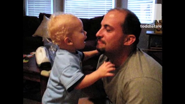 Toddler gets jealous of family dog giving kisses - Funny - toddletale