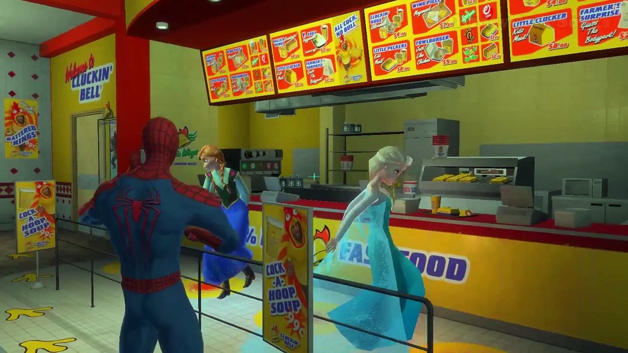 Disney Frozen Songs Elsa Snow Queen meets Spiderman, Rhymes for Children & Lightning McQueen Cars
