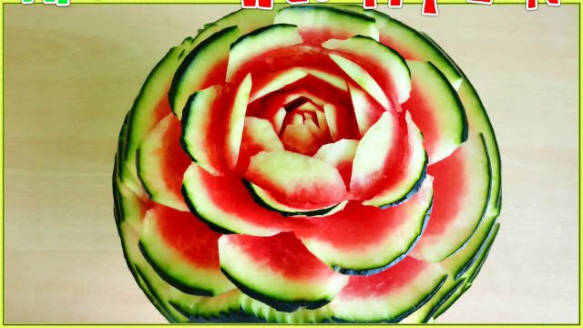 Art In Watermelon Rose Flower Art of Vegetable and Fruit Carving Garnish
