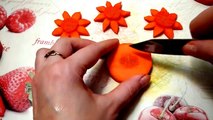 Цветы из моркови! Flowers of carrot! Украшения тарелки Украшения из овощей!