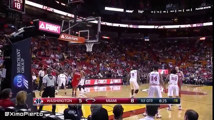 Stoudemire's Block Leads to Dragic's Bucket  Wizards vs Heat Feb 20_ 2016 NBA 2015-16 Season
